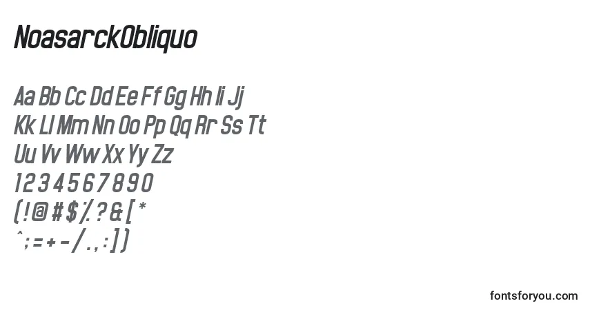 Шрифт NoasarckObliquo – алфавит, цифры, специальные символы