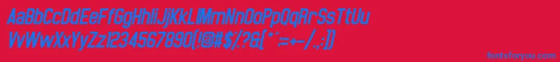 フォントNoasarckObliquo – 赤い背景に青い文字