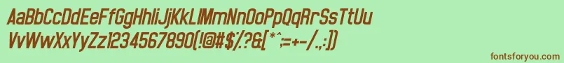 NoasarckObliquo Font – Brown Fonts on Green Background