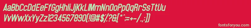 NoasarckObliquo Font – Green Fonts on Red Background