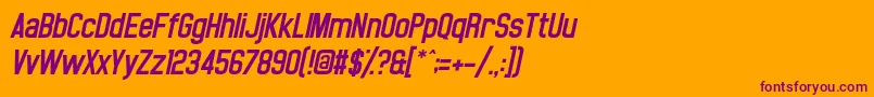 NoasarckObliquo Font – Purple Fonts on Orange Background