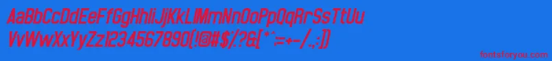 NoasarckObliquo Font – Red Fonts on Blue Background