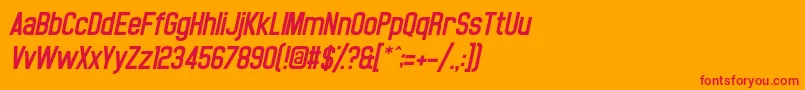 NoasarckObliquo Font – Red Fonts on Orange Background