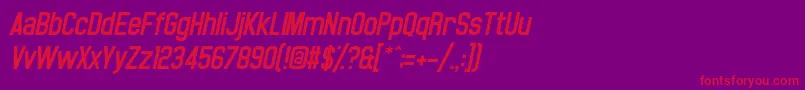 NoasarckObliquo Font – Red Fonts on Purple Background