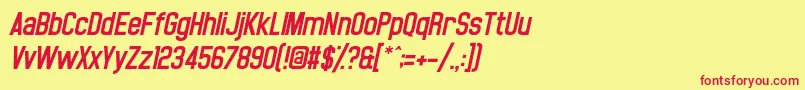 NoasarckObliquo Font – Red Fonts on Yellow Background