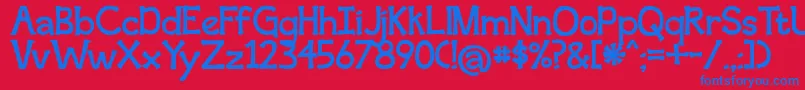 SecondBreakfast Font – Blue Fonts on Red Background