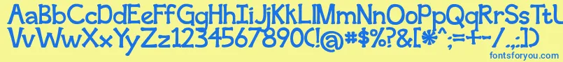 SecondBreakfast Font – Blue Fonts on Yellow Background