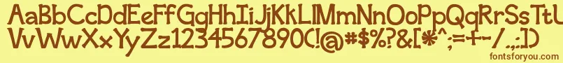 SecondBreakfast Font – Brown Fonts on Yellow Background