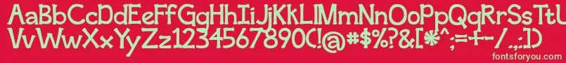 SecondBreakfast Font – Green Fonts on Red Background