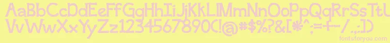 SecondBreakfast Font – Pink Fonts on Yellow Background