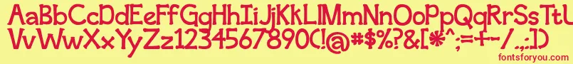 SecondBreakfast Font – Red Fonts on Yellow Background