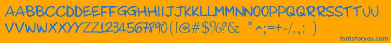 SimvipBilly Font – Blue Fonts on Orange Background