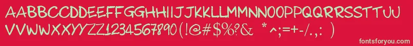 SimvipBilly Font – Green Fonts on Red Background