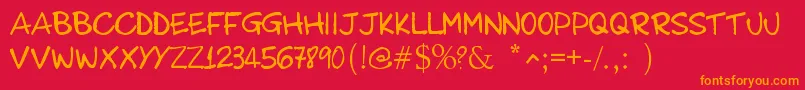 SimvipBilly Font – Orange Fonts on Red Background