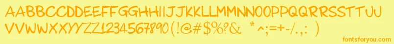 SimvipBilly Font – Orange Fonts on Yellow Background