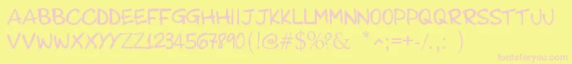 SimvipBilly Font – Pink Fonts on Yellow Background