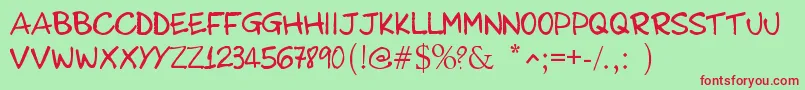 SimvipBilly Font – Red Fonts on Green Background