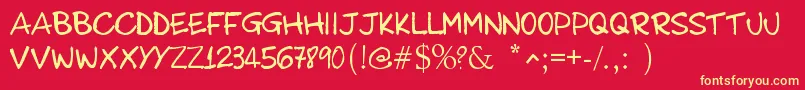 SimvipBilly Font – Yellow Fonts on Red Background