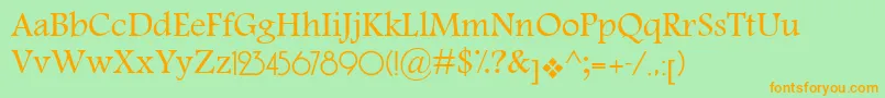 MotkenDaeira Font – Orange Fonts on Green Background