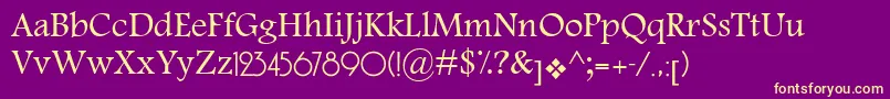MotkenDaeira-fontti – keltaiset fontit violetilla taustalla