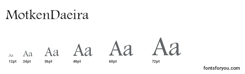 Размеры шрифта MotkenDaeira