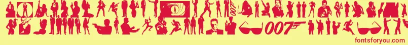 Babesandbond-Schriftart – Rote Schriften auf gelbem Hintergrund
