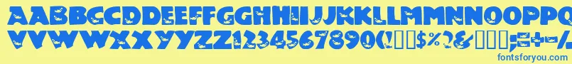 Toucon Font – Blue Fonts on Yellow Background