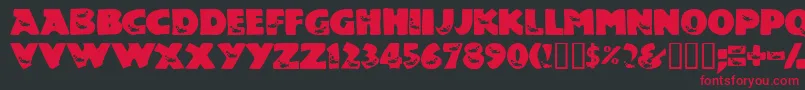 Toucon Font – Red Fonts on Black Background