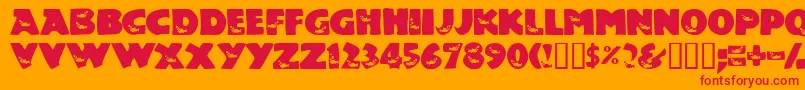 Toucon Font – Red Fonts on Orange Background