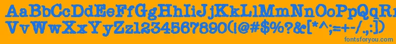 Chonker Font – Blue Fonts on Orange Background