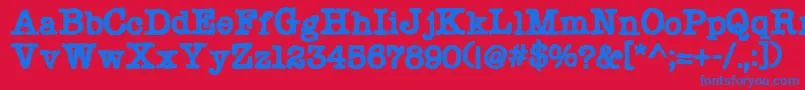 フォントChonker – 赤い背景に青い文字