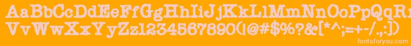 Fonte Chonker – fontes rosa em um fundo laranja