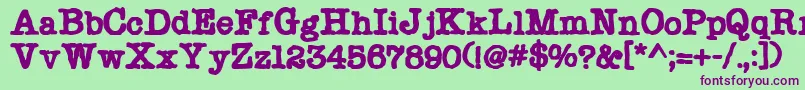 Chonker-Schriftart – Violette Schriften auf grünem Hintergrund