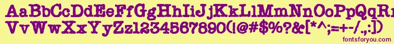Chonker-Schriftart – Violette Schriften auf gelbem Hintergrund