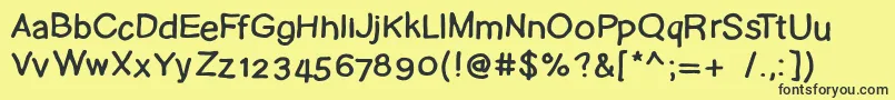 Pudelskerning Font – Black Fonts on Yellow Background