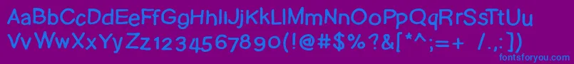 フォントPudelskerning – 紫色の背景に青い文字