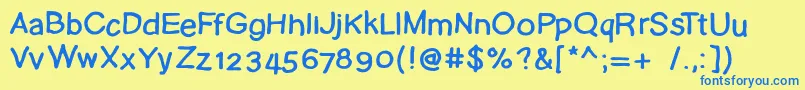Pudelskerning Font – Blue Fonts on Yellow Background