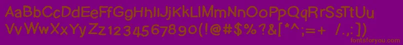Pudelskerning-fontti – ruskeat fontit violetilla taustalla