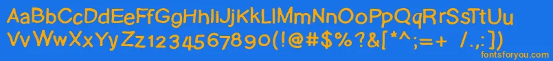 Pudelskerning Font – Orange Fonts on Blue Background