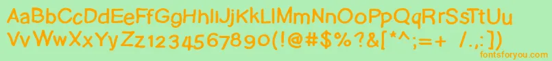 Pudelskerning Font – Orange Fonts on Green Background