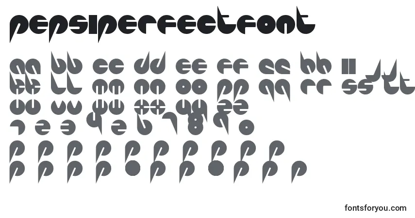 Czcionka PepsiPerfectFont – alfabet, cyfry, specjalne znaki