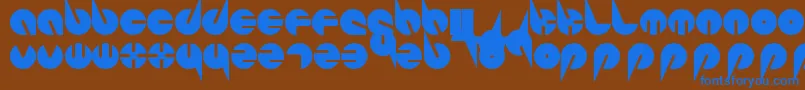 PepsiPerfectFont-Schriftart – Blaue Schriften auf braunem Hintergrund