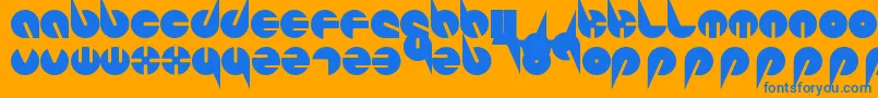 Czcionka PepsiPerfectFont – niebieskie czcionki na pomarańczowym tle