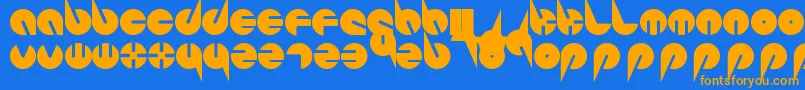 PepsiPerfectFont-Schriftart – Orangefarbene Schriften auf blauem Hintergrund