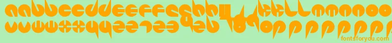 PepsiPerfectFont-Schriftart – Orangefarbene Schriften auf grünem Hintergrund