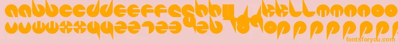 フォントPepsiPerfectFont – オレンジの文字がピンクの背景にあります。