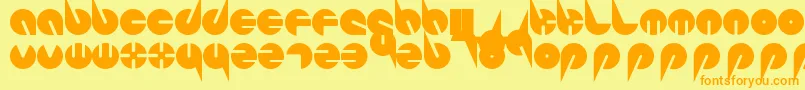 PepsiPerfectFont-Schriftart – Orangefarbene Schriften auf gelbem Hintergrund