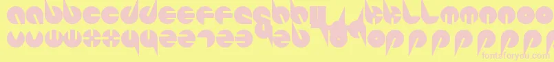 フォントPepsiPerfectFont – ピンクのフォント、黄色の背景