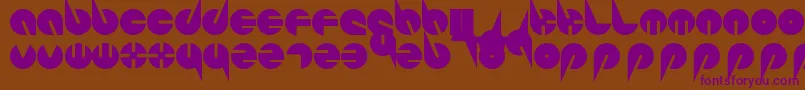 フォントPepsiPerfectFont – 紫色のフォント、茶色の背景
