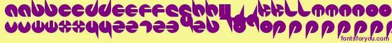 Шрифт PepsiPerfectFont – фиолетовые шрифты на жёлтом фоне